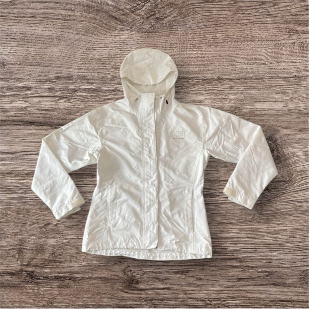 Helly Hansen White Hooded Rain Jacket